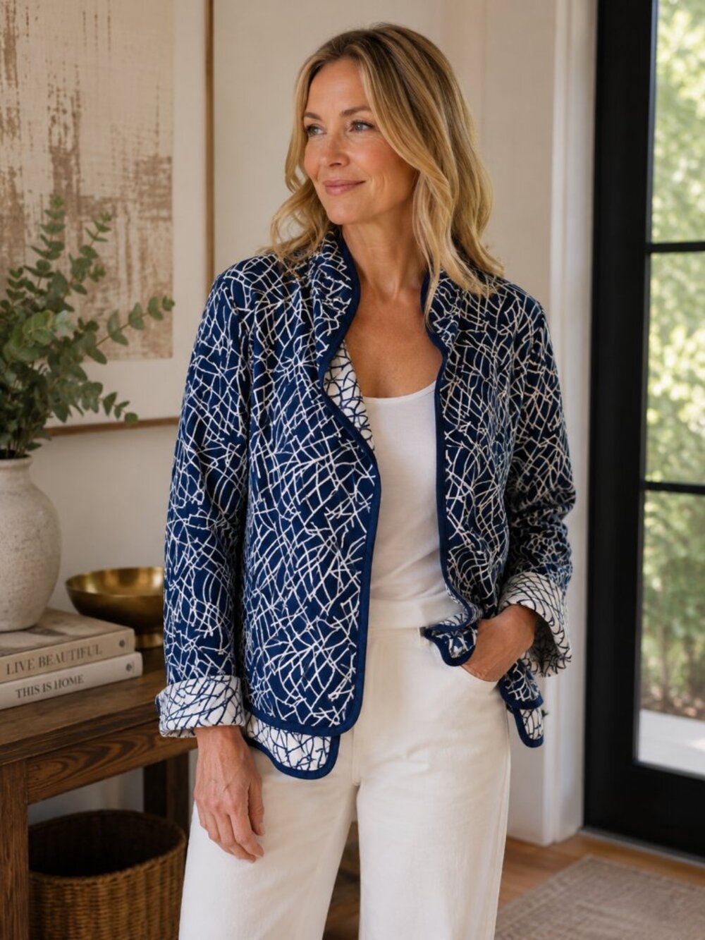 Trimdin Classic Tuscany Onyx Jacket - Reversible  - Size Med BLue